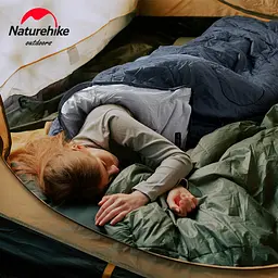 Спальник з капюшоном та закругленим дном Naturehike Y150 NH21MSD08 правий, темно-блакитний - мініатюра 4
