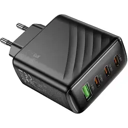 СЗУ 110-240V HOCO CS27A 1xUSB-A, 3xUSB-C, 3A, PD67W+QC3.0, Black, Box