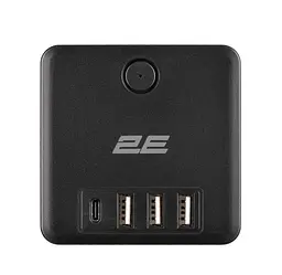 Мережевий фільтр-адаптер-трійник 2E AD431-BK 3xТип F, 16 А, 2xUSB-A, 1x USB-C - мініатюра 5