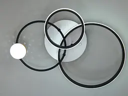 Люстра стельова LED Diasha MX2987-3S WH+BK, 45Вт, білий+чорний, сучасний стиль для вітальні, спальні, коридору - мініатюра 2