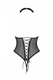 Еротичне боді Passion TRISHA BODY, S/M, black, з відкритими чашками - мініатюра 4
