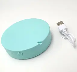 Кишенькове дзеркало акумуляторне з LED підсвічуванням подвійне косметичне з регулюванням яскравості USB UKC MakeUp D8 бірюза - мініатюра 2