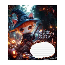 Зошит Школярик Gothic cats 18 аркушів клітинка (018-3531K), в асортименті - мініатюра 5