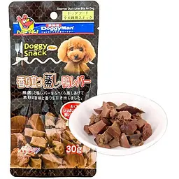 Ласощі для собак DoggyMan Steamed Duck Liver Bits качина печінка на пару 0.03кг