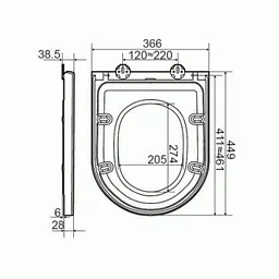 Сидіння для унітаза Cersanit Slim Wrap K11-2343-PT Soft Close дюропласт 30412 - мініатюра 3