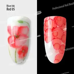 Аква-чорнила для дизайну нігтів PNB Blur ink Red 05, 4 мл - мініатюра 3