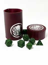 Настільна гра Планета Ігор Чаша для кубиків Ктулху (бургунді) (Dice cup Cthulhu burgundy) (pi-dc003) - мініатюра 5