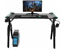 Геймерський ігровий стіл GT Racer T-1444 (140x60x73) Black - мініатюра 6