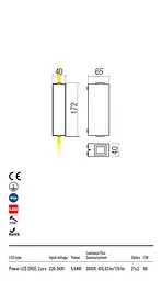 Бра вуличне ACE AP LED SMD 2X5.84W IP54 DG 3000K (5.1.2) Redo 90421 - мініатюра 3