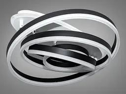 Стельова світлодіодна люстра кільця Diasha 7005/4BK LED 3color dimmer - мініатюра 4