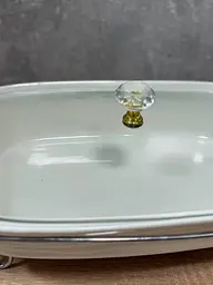 Керамічна форма для запікання з кришкою та металевою підставкою, сервірувальна страва для духовки та подавання 1.5 л (3373) - мініатюра 5