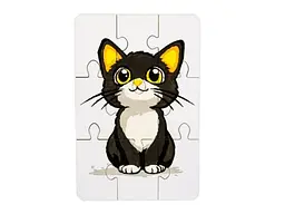 Деревяний пазл-розмальовка Котик, Puzzleоk (А5) - мініатюра 6