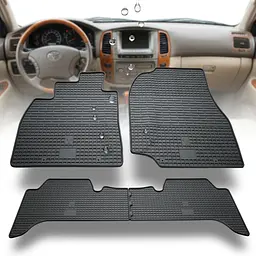 Автомобільні килимки в салон Toyota Land Cruiser 100 1998-2007 євро борт 2 см Чорні 4 шт