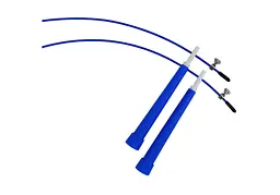Швидкісна скакалка EasyFit Speed Cable Rope 3 м із сталевим тросом синя (EF-2039-BL) - мініатюра 4