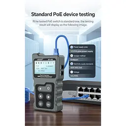 Кабельний тестер Noyafa NF-488 багатофункціональний функція PoE Ping для RJ45 DC (18887) - мініатюра 10