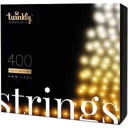 Світлодіодна гірлянда Twinkly Smart LED Strings AWW 400 чорна (TWS400GOP-BEU)