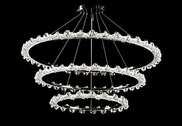 Люстра стельова LED Splendid Ray L115/800+600+400/3, хром, білий, регульована висота, 80 см, сучасний стиль - мініатюра 4