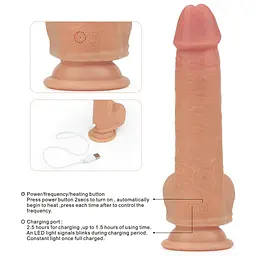 Реалістичний вібратор Lovetoy Dual Layer Rotating Nature Cock Anthony 21.5 см тілесний - мініатюра 6