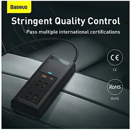 Автомобільний інвертор Baseus In Car Inverter 150W Black [CRNBQ-A01] [62867] - мініатюра 5