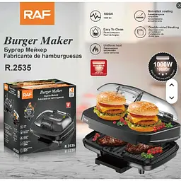 Сендвіч-мейкер RAF R.2535 1000 Вт 10pcs • Електрична бургерниця з двостороннім нагрівом та антипригарним покриттям - мініатюра 2
