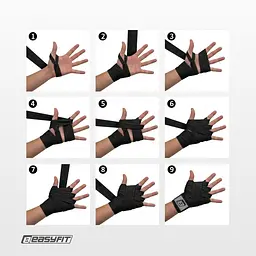 Бінти для боксу EasyFit EF-0374-30-bk, Classic Wrap, чорний 3 м - мініатюра 6