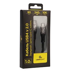 Кабель Cablexpert USB Type-C - USB Type-C (M/М), 240 Вт, 1 м, чорний (CCBP-USB4.2-CMCM240-1M) - мініатюра 2