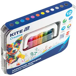 Маркери акрилові Kite Creative з рідкими чорнилами 12 шт. (K-1161) - мініатюра 4