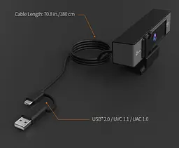 Веб-камера j5create Bеб-камера JVCU435-N USB-A/C (JVCU435-N) - мініатюра 9