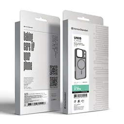 Чехол для Apple iPhone 17 Pro, Uniq MagCase, серый, противоударный, панель-накладка с MagSafe, ударопрочный TPU+PC, с магнитом MagSafe, поддержка полноценной беспроводной зарядки, ArmorStandart (ARM86270) - мініатюра 6