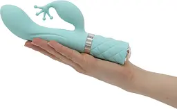 Розкішний вібратор-кролик Pillow Talk - Kinky з кристалом Сваровські, потужний Колір: Бірюзовий - мініатюра 5