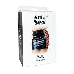 Лакована спідниця на шнурівці Art of Sex - Molly, колір чорний, L-2XL - мініатюра 3