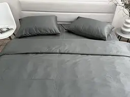 Комплект постільної білизни Ecotton двоспальний 180х215 см однотонний сірий Nid Grey (25192/2.0) - мініатюра 6