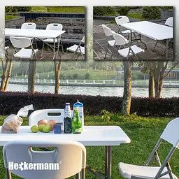 Стіл складаний переносний Heckermann 240x75x74 см White (Z240) - мініатюра 6