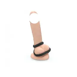 Кільце ерекційне подвійне Dorcel DUAL RING силіконове 45 мм Чорне - мініатюра 4