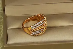 Кільце Xuping Jewelry Королівський ланцюг з родієм р 17 золотисте - мініатюра 2