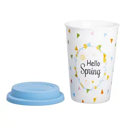 Стакан порцеляновий 420 мл із силіконовою кришкою, hello spring Liling Rongxiang Ceramic RX-N240546HS - мініатюра 13