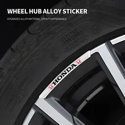 Емблема обода колеса Honda 4 шт Алюміній наклейка на диски на скотчі Сірі - мініатюра 4