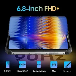 Смартфон Oulitel WP19pro 678” FHD+ /8GB/256GB/ Helio G99/22000mAh/64+20Мп/IP69K/ NFC/Black - мініатюра 8