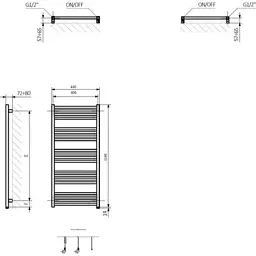Сушарка для рушників Terma Fiona One 1140х430 (WWFIE114043K9M5E1P) - мініатюра 3