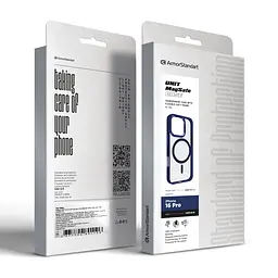 Чехол Apple iPhone 16 Pro, Unit MagSafe, синий, прозрачный, магсейф, ударопрочный, магнитный, панель-накладка с поддержкой MagSafe, с поддержкой беспроводной зарядки, TPU+PC, защита всего корпуса, ударопрочный, ArmorStandart (ARM78711) - мініатюра 6