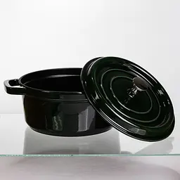 Кокотниця чавунна емальована 4 л, малахіт Yongkang HP-FLG-10 green - мініатюра 3