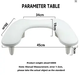 Підлокітник для манікюру Arm Rest Pillow U1 Ергономічна підставка під руку 45х30х15,8 см Білий - мініатюра 5