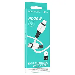 Дата кабель Borofone BX84 Rise Type-C to Lightning 20W (1m) White - мініатюра 3