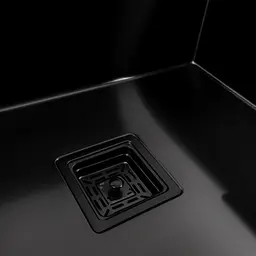 Кухонна мийка 60x50 PVD чорна Platinum Handmade з підставкою для ножів, Чорний - мініатюра 6