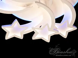LED люстра Diasha 8163/6+3WH LED 3color 150W це сучасний стельовий світильник для дитячої кімнати у формі зірок. - мініатюра 3