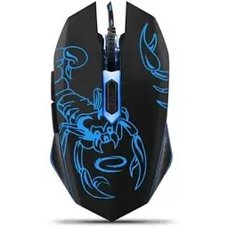 Миша Esperanza MX203 (EGM203B) чорний/синій Optical USB 2400 dpi підсвічування