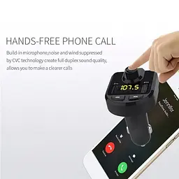 ФМ трансміттер для авто Car Kit MOD.M9B Чорний, fm модулятор в машину з 2 USB+TF (автомодулятор) (NS) - мініатюра 5
