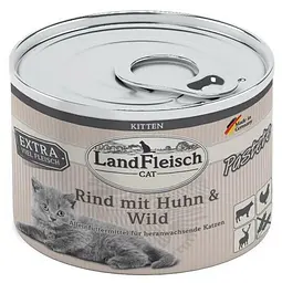 Консерви для котів LandFleisch Kitten Pastete Rind mit Huhn & Wild (яловичина, птах, дичина) 195 г