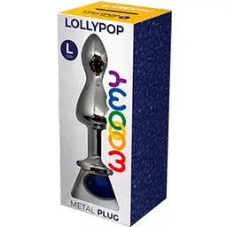 Металева анальна пробка Wooomy Lollypop Double Ball Metal Plug Blue L діаметр 3.5 довжина 10.5 см - мініатюра 3