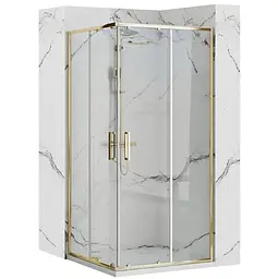 Душова кабіна Rea Punto 90x90 gold розсувна REA-K6440, Золотий, Універсальна, прозорий, золотий